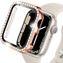 【PCケース+フイルム 2イン1】対応Apple Watch 9/8 41mm/7 41mm専用ケース ラインストーン付け アップルウォッチシリーズ 9/8 2022カバー シート 強化ガラス PC材質 擦り傷防止 防衝撃 Apple Watch 7