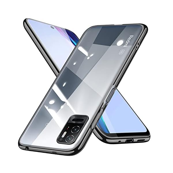 Redmi Note 10T ケース クリア Note 10 JE XIG02 スマホケース 透明 ソフト tpu シャオミ Note10T カバー 背面クリア 黒 ストラップホール付き 軽 耐衝撃 ブラック