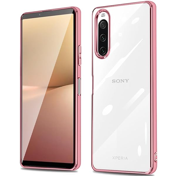 Sony Xperia 10 V ケース クリア SO-52D SOG11 エスクペリア10v ケース 透明 カバー 耐衝撃 軽量 ソフト tpu 薄型 全面保護 背面クリア 電気めっき ラップホール付き (Xperia 10 V, ローズゴールド)