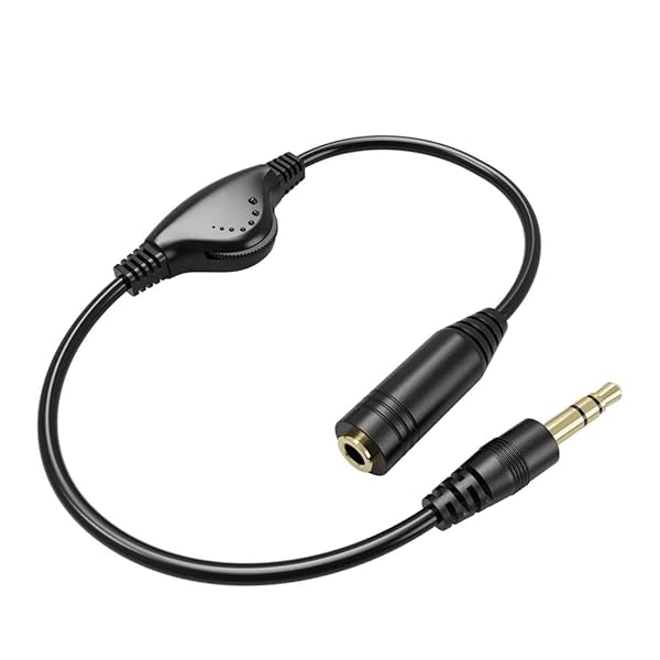 ヘッドホン3.5mm 延長 ボリューム調節ケーブル 【25cm 1個入り】音量調節 3極プラグ ボリュームコントローラー ダイヤル付き 音質劣化防止 ボリューム調整用