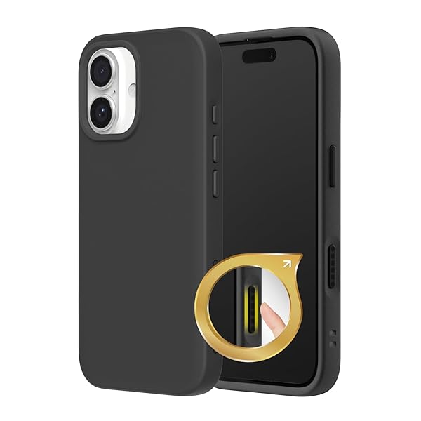(ライノシールド) ボタン式カメラコントロール SolidSuit 耐衝撃スマホケース [iPhone 16 Plus] 対応｜衝撃吸収 スリム マットな触り心地 - ブラック