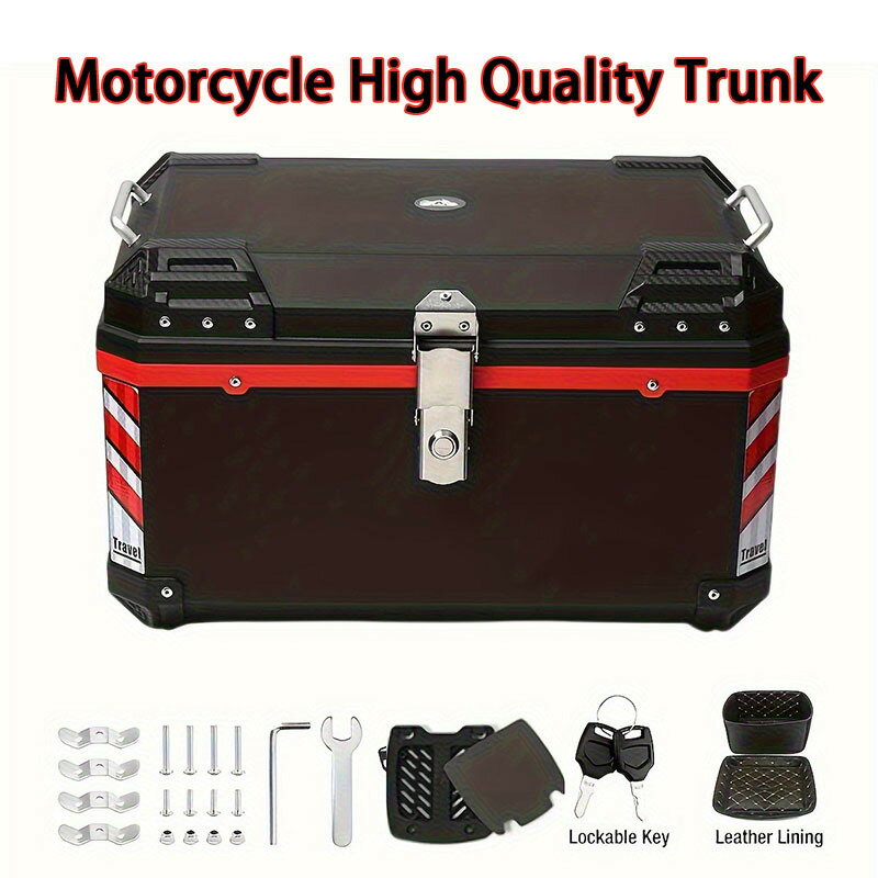 68 リットルオートバイ荷物ボックスユニバーサルオートバイトランクテールボックスアクセサリー屋外オ..