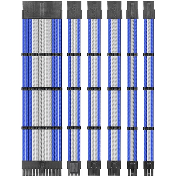 upHere 電源延長スリーブケーブル 300mm PSU 延長ケーブル16AWG高純度銅 ATX/EPS/PCI-E対応 PC/配線整..