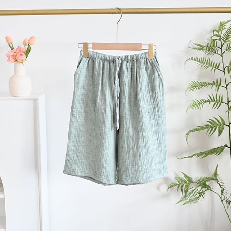 5分丈 ハーフパンツ ルームウェア ショート丈 部屋着 分丈 長袖 冬 秋冬 綿100 ダブルガーゼ 女性 コットン ステテコ ルーム 大きいサイズ レディース おしゃれ