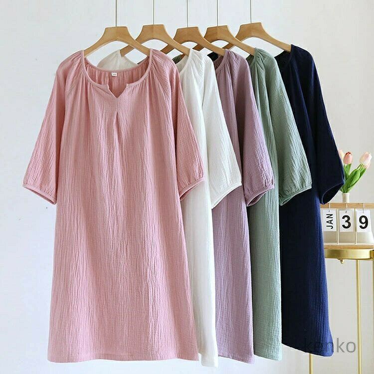 【送料無料】レディース ルームウェア パジャマ 綿 コットン ガーゼ ガーゼパジャマ ワンピース ワンピ..