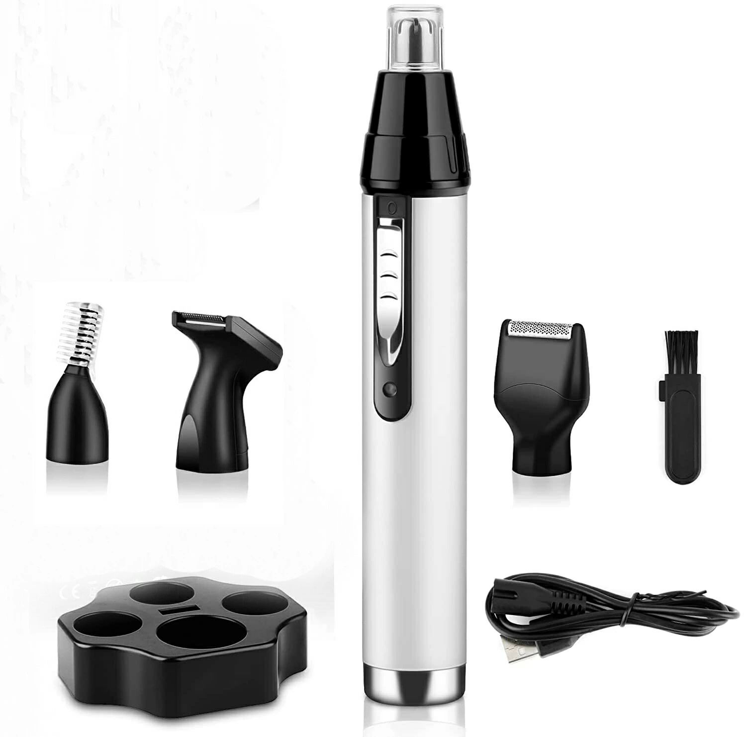 低騒音 静音 1台4役 頬 無駄毛 ムダ ひげ 髭 眉カット 電動 耳毛処理 顔剃り 産毛 シェーバー まゆげ ..