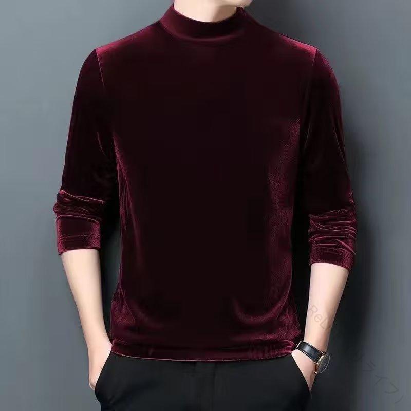 トップス メンズ 男性用 ベロア 長袖 インナー スウェット プルオーバー 裏起毛 保温 暖かい 快適 カジ..