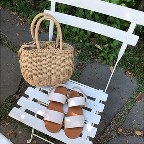 Tote Bag Type - かごバッグ レディース 巾着付き バスケット型 ナチュラル 大容量 軽量 手提げ ペーパーストローバッグ ハンドバッグ 夏 リゾート おしゃれ カゴバック 籠バッグ カバン 浴衣コーデ　かわいい シンプル 森ガール 女性用 鞄