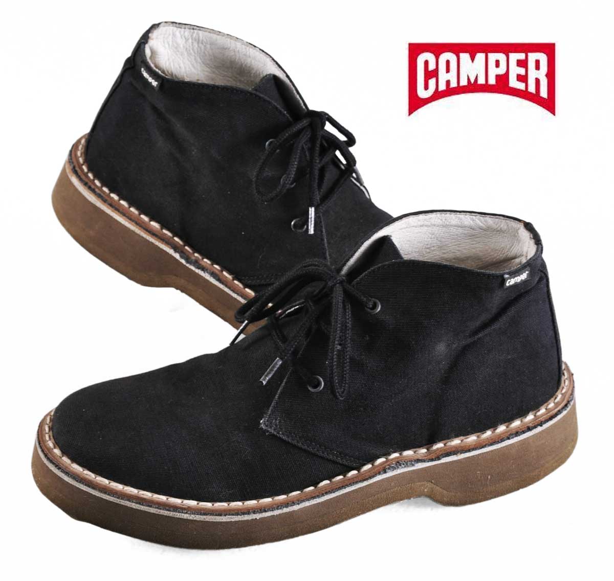 CAMPER カンペール / キャンバス チャッカブーツ / フレアソール / ブラック / EUR39 JPN25.0cm【中古】