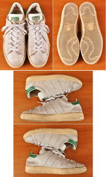 ヴィンテージ 1980年代 フランス製 / adidas アディダス / STAN SMITH スタンスミス / ローカットスニーカー / ホワイト レザー / JPN24.5cm【中古】▽