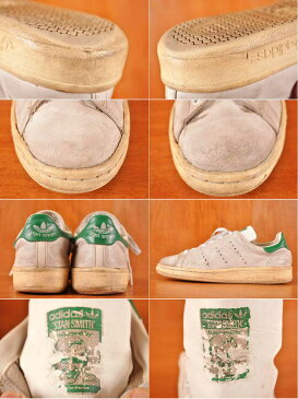 ヴィンテージ 1980年代 フランス製 / adidas アディダス / STAN SMITH スタンスミス / ローカットスニーカー / ホワイト レザー / JPN24.5cm【中古】▽