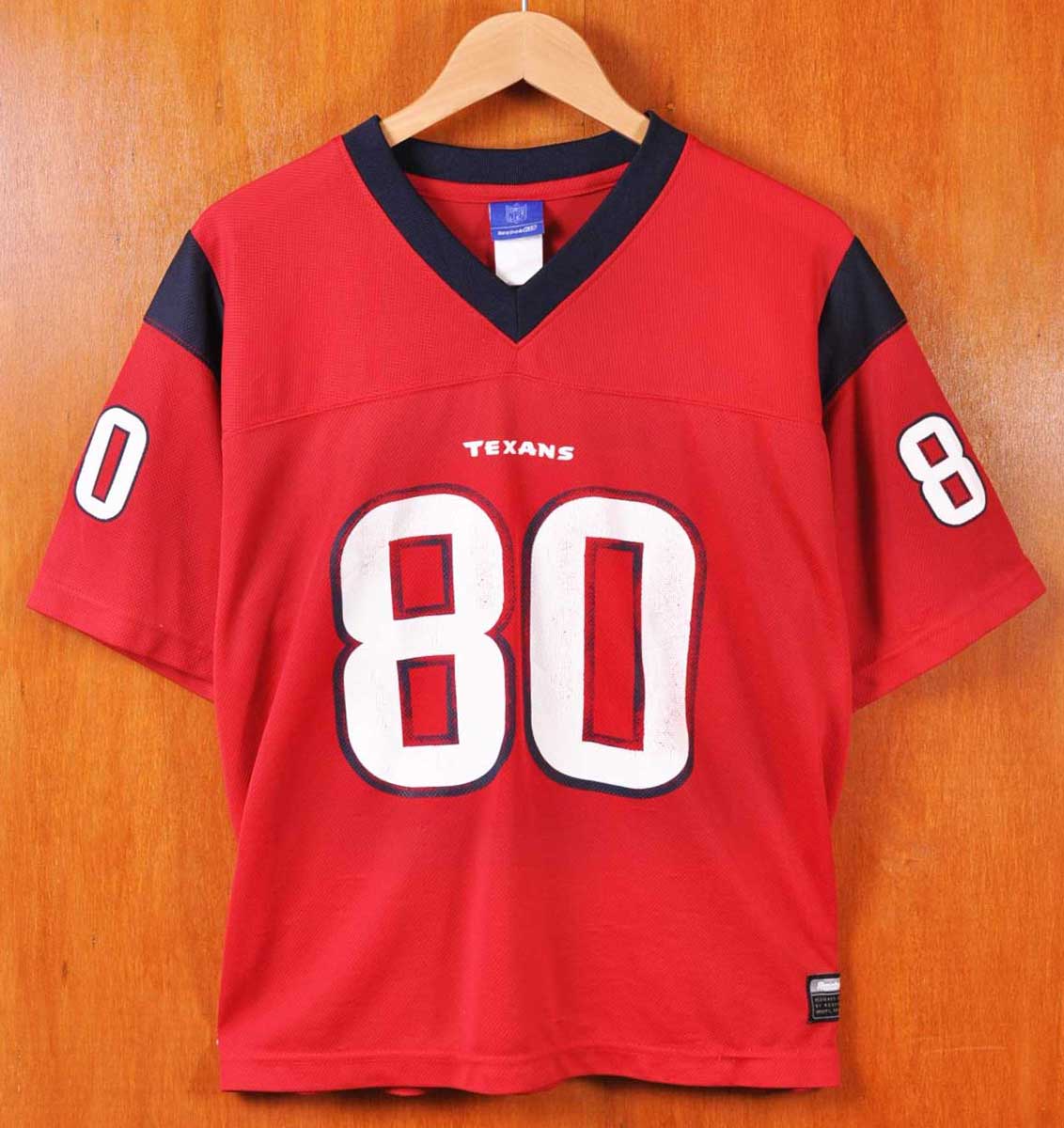 Reebok リーボック / NFL Houston Texans ヒューストン・テキサンズ / アンドレ・ジョンソン / フットボールシャツ ナンバリング メッシュ ユニフォーム / レッド×ネイビー / メンズL【中古】▽