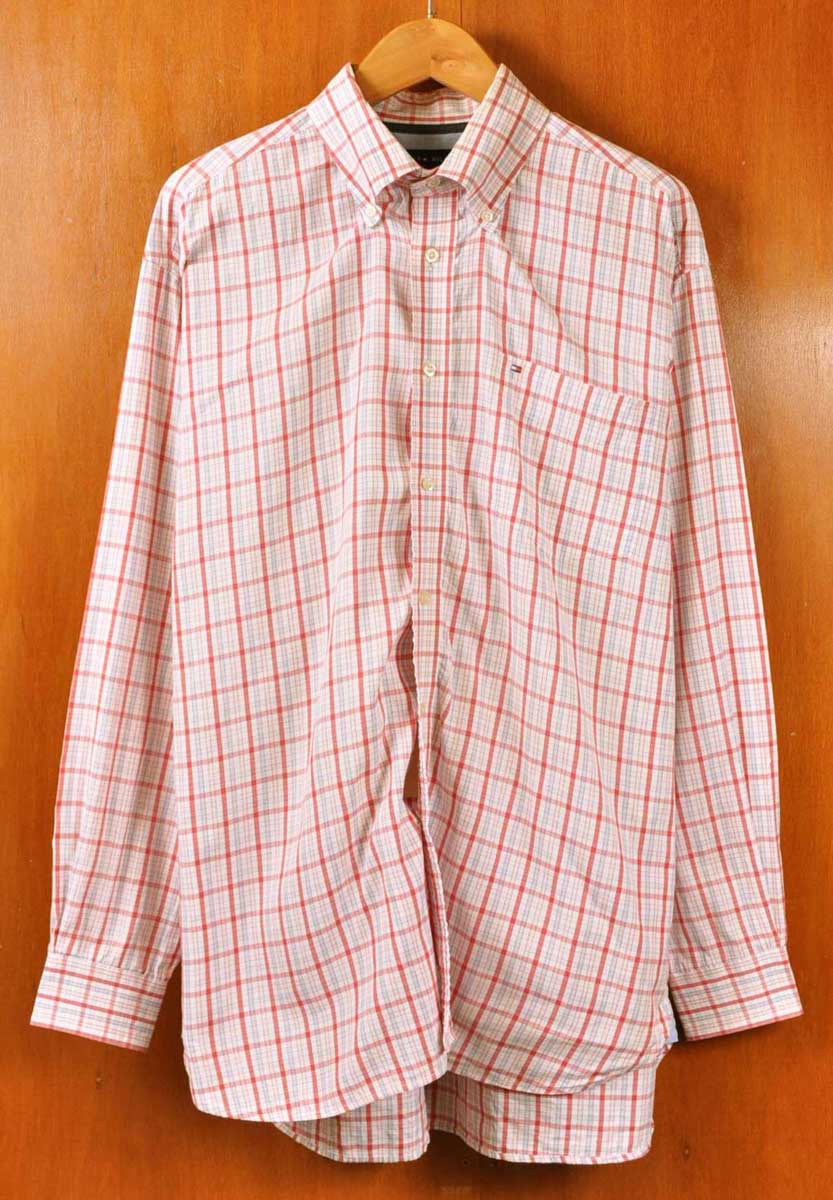 【ビッグサイズ】TOMMY HILFIGER トミーヒルフィガー 長袖シャツ チェック柄 メンズXL相当【中古】■【BG-OK】