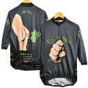 PRO MFG PROTHINGS 7分丈 MTBチーム おならモチーフ フルジップ サイクリングシャツ サイクリングジャージ グレー メンズM相当【中古】▼