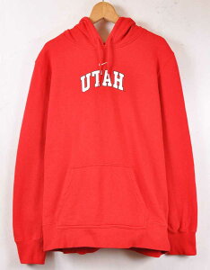 NIKE ナイキ ユタ大学 カレッジ系 プルオーバー スウェット パーカ レッド レディースM相当【中古】▼