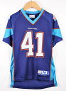 Reebok リーボック NFL 第41回 XLI SUPERBOWL スーパーボウル フットボールシャツ ナンバリング メッシュ ユニフォーム ネイビー×ブルー レディースM【中古】▼