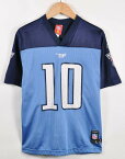 Reebok リーボック NFL Tennessee Titans テネシー・タイタンズ ヴィンス・ヤング フットボールシャツ ナンバリング メッシュ ユニフォーム ライトブルー×ネイビー レディースL相当【中古】▼