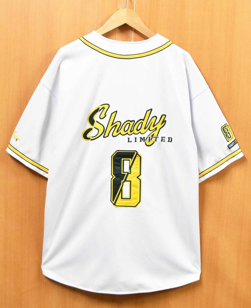 【ビッグサイズ】SHADY LIMITED シェイディーリミテッド EMINEM エミネム ベースボールシャツ ユニフォーム ナンバリング ホワイト メンズ2XL【中古】■