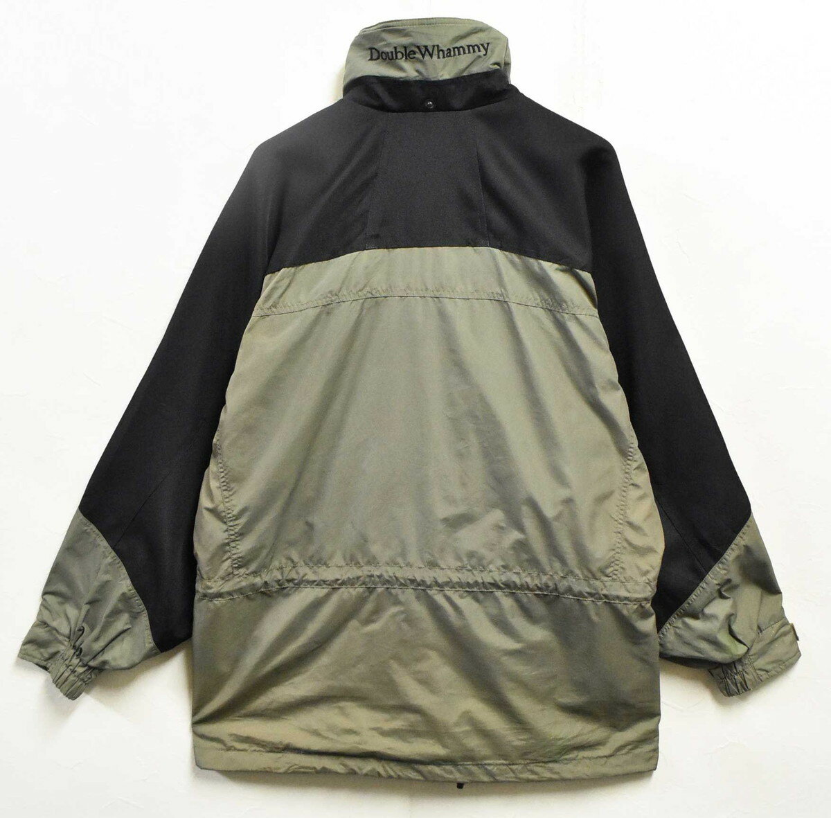ヴィンテージ 1990年代 Columbia コロンビア Double Whammy ナイロンジャケット アウトドアジャケット グリーン系カーキ×ブラック メンズL【中古】■