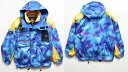 ヴィンテージ DESCENTE デサント スキーウェア スキージャケット & スキーパンツ フルジップパーカ フード付き ナイロンセットアップ 2点セット ブル...