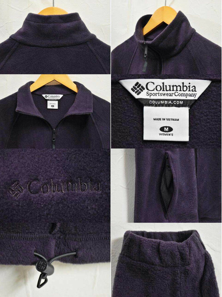 ヴィンテージ 1990年代 Columbia コロンビア フルジップ フリースジャケット ダークパープル レディースM【中古】■