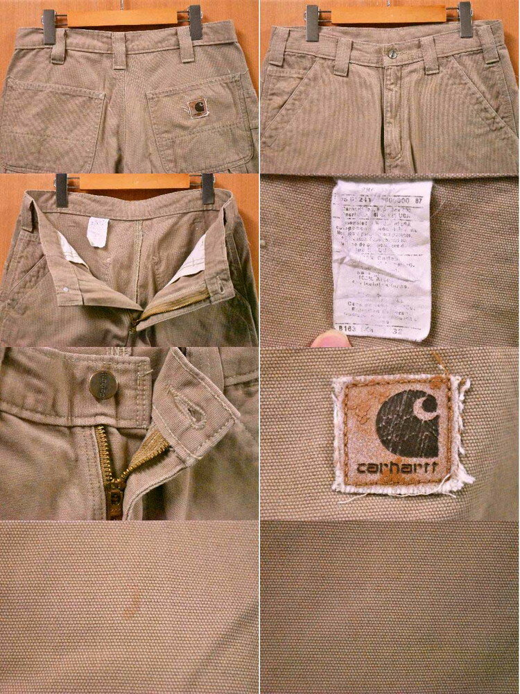 Carhartt カーハート 薄手コットンダック ペインターパンツスタイル ワーク系 ハーフパンツ ショーツ ゴールデンカーキ W32【中古】■