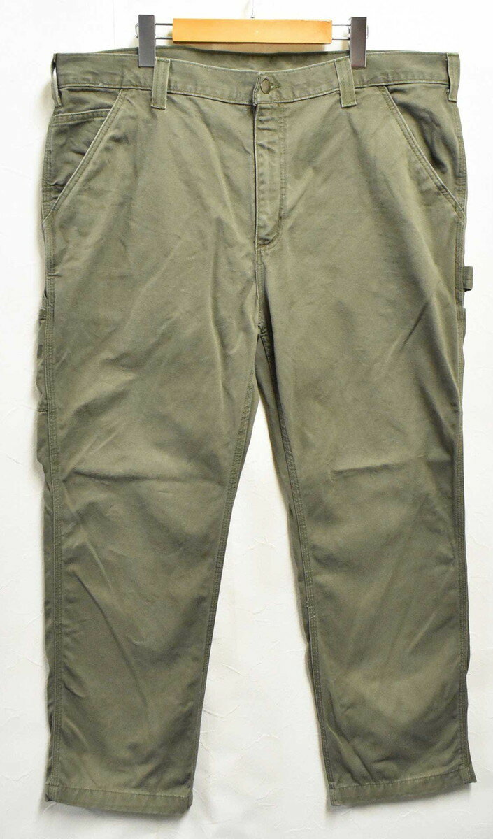 Carhartt カーハート コットン ペインターパンツ ワークパンツ グリーンカーキ W41相当【中古】■