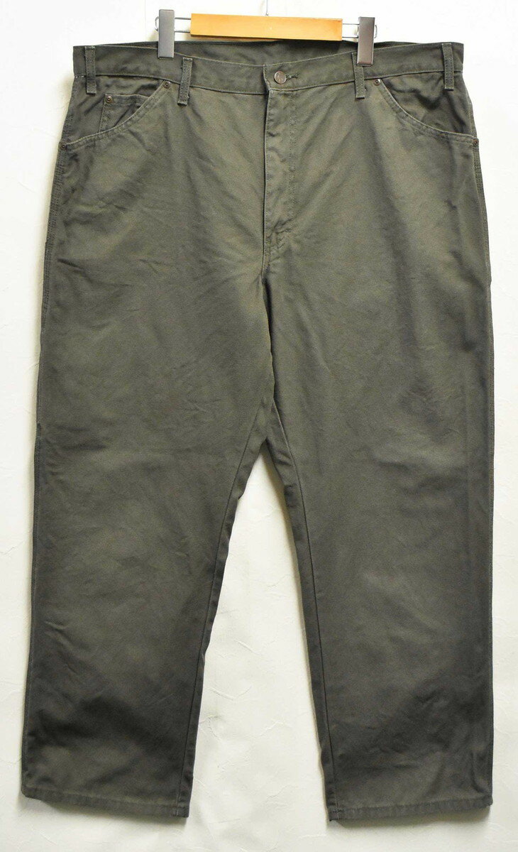 工作裤 - Dickies ディッキーズ コットン ダック地 ペインターパンツ ワークパンツ グリーンカーキ W41相当【中古】■