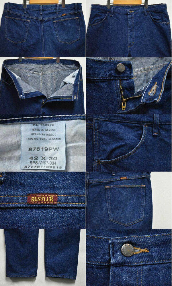 【ビッグサイズ】RUSTLER デニムパンツ ブルーデニム W42【中古】■
