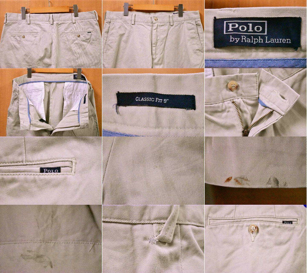 Polo Ralph Lauren ポロ ラルフローレン ハーフパンツ ショーツ コットン ライトベージュ系 W37相当【中古】■