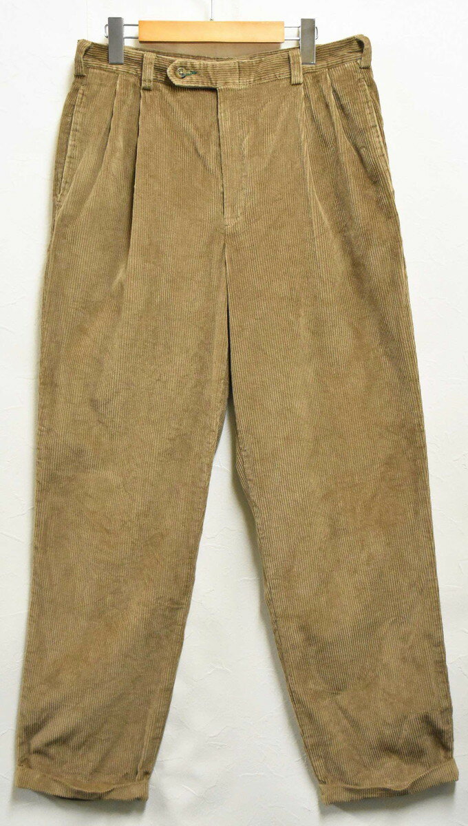 TOMMY HILFIGER トミーヒルフィガー 2タック入り コーデュロイパンツ ロングパンツ ブラウン系 W32【中古】■