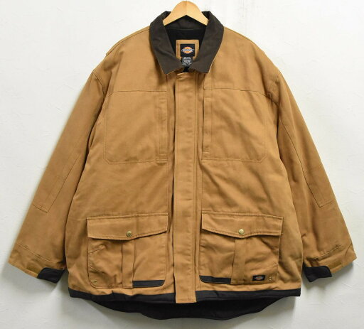 【ビッグサイズ】Dickies ディッキーズ カバーオール ワークジャケット キャメルブラウンダック メンズ4XL【中古】■ 【ビッグサイズ】Dickies ディッキーズ カバーオール ワークジャケット キャメルブラウンダック メンズ4XL【中古】■