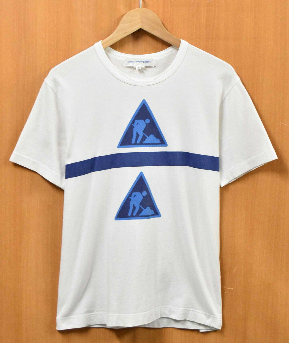 トルコ製 COMME des GARCONS SHIRT コム デ ギャルソン シャツ 半袖 Tシャツ ホワイトベース×ピクトグラム メンズS【中古】▼