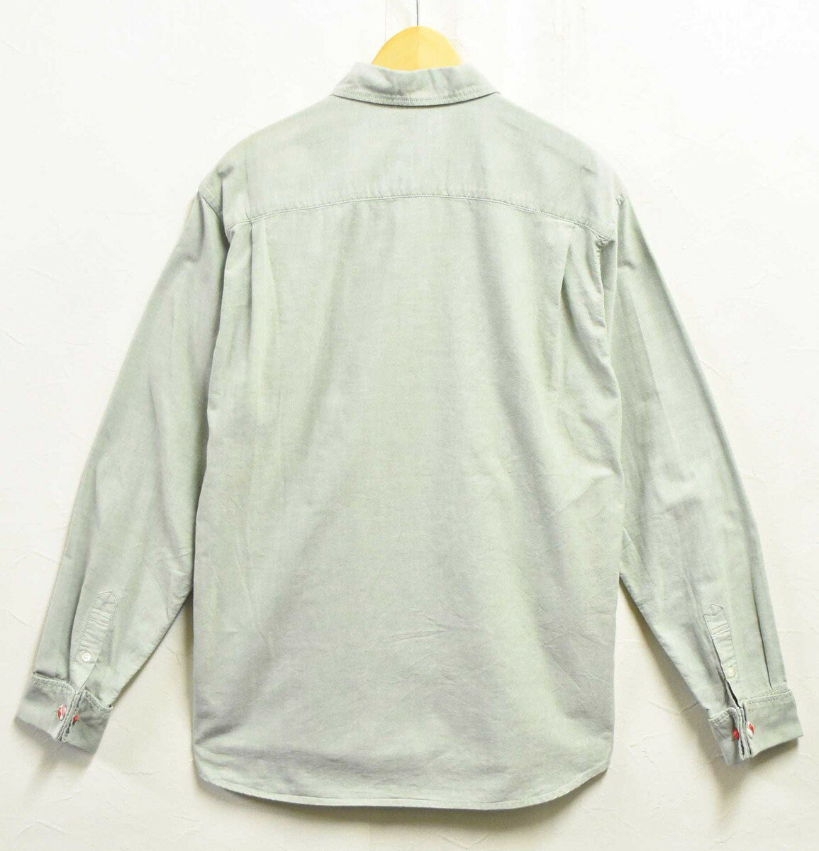 GOODENOUGH グッドイナフ 裏原 カフスボタン付き 長袖シャツ ライトグリーン系 メンズL【中古】▼ 2
