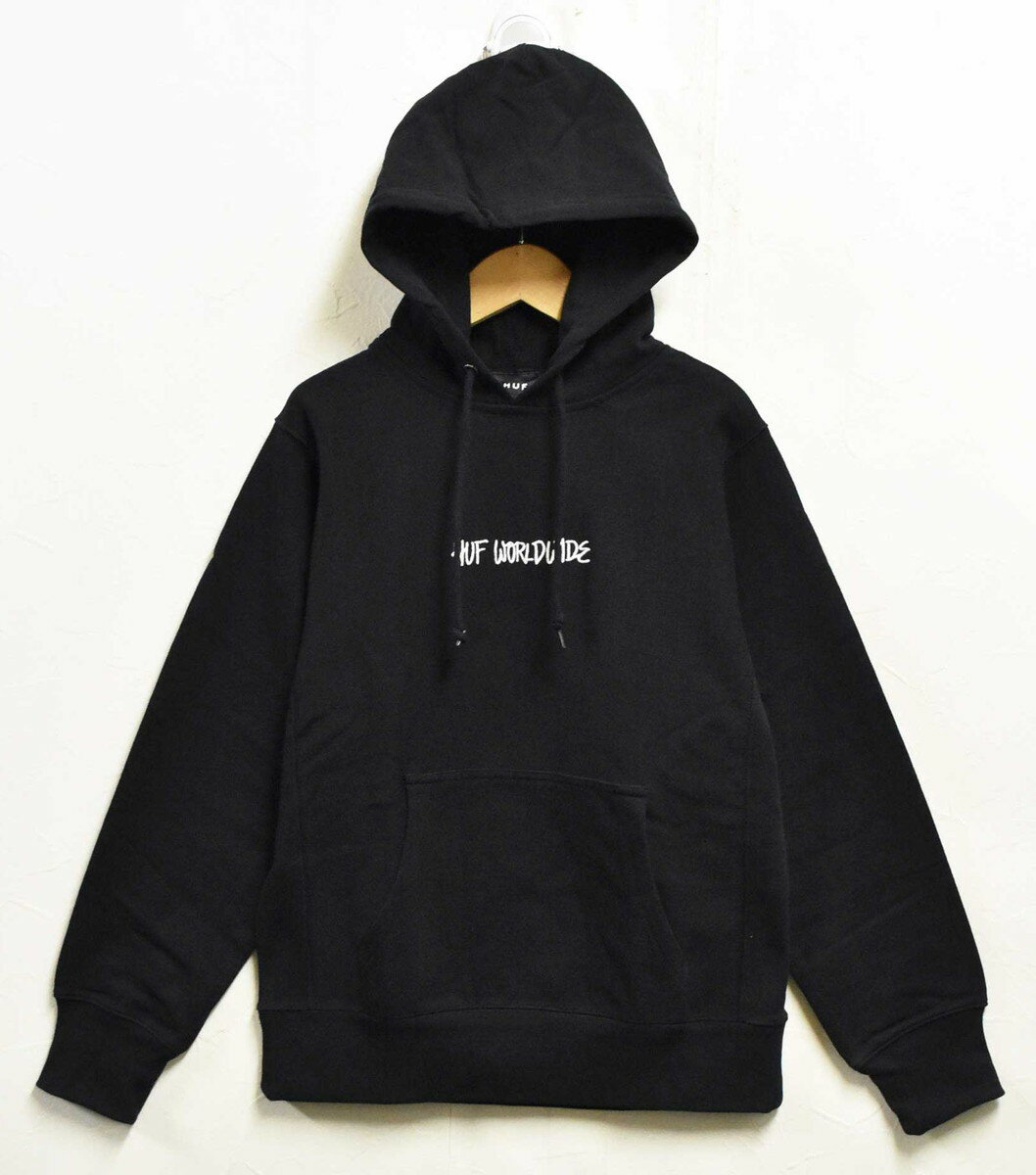 【未使用品】【展示試着品】HUF ハフ 長袖 プルオーバースウェット パーカ ブラック メンズS【新品】▼