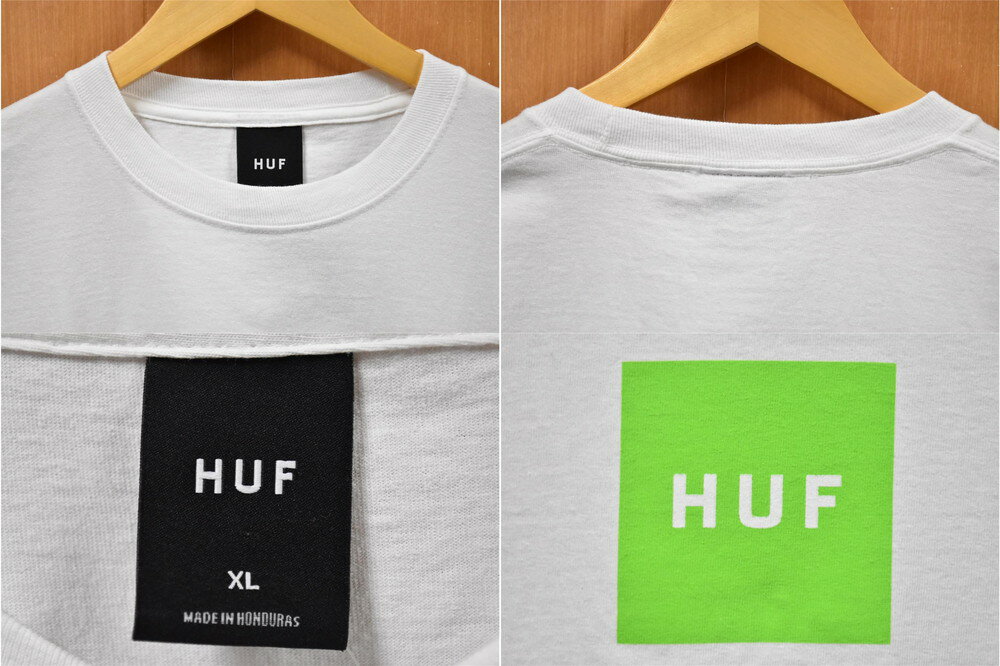 【未使用品】【展示試着品】【ビッグサイズ】HUF ハフ 長袖Tシャツ ロンT ホワイト メンズXL【新品】▼
