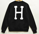 【未使用品】【展示試着品】HUF ハフ 長袖 プルオーバースウェット ブラック メンズS【新品】▼