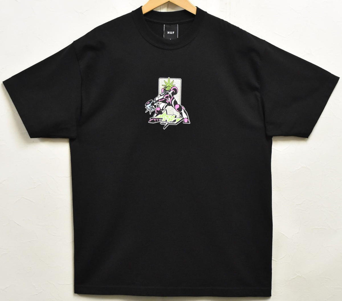 HUF×AlienLabs ハフ×エイリアンラボ 半袖Tシャツ ロゴ プリント ブラック メンズL