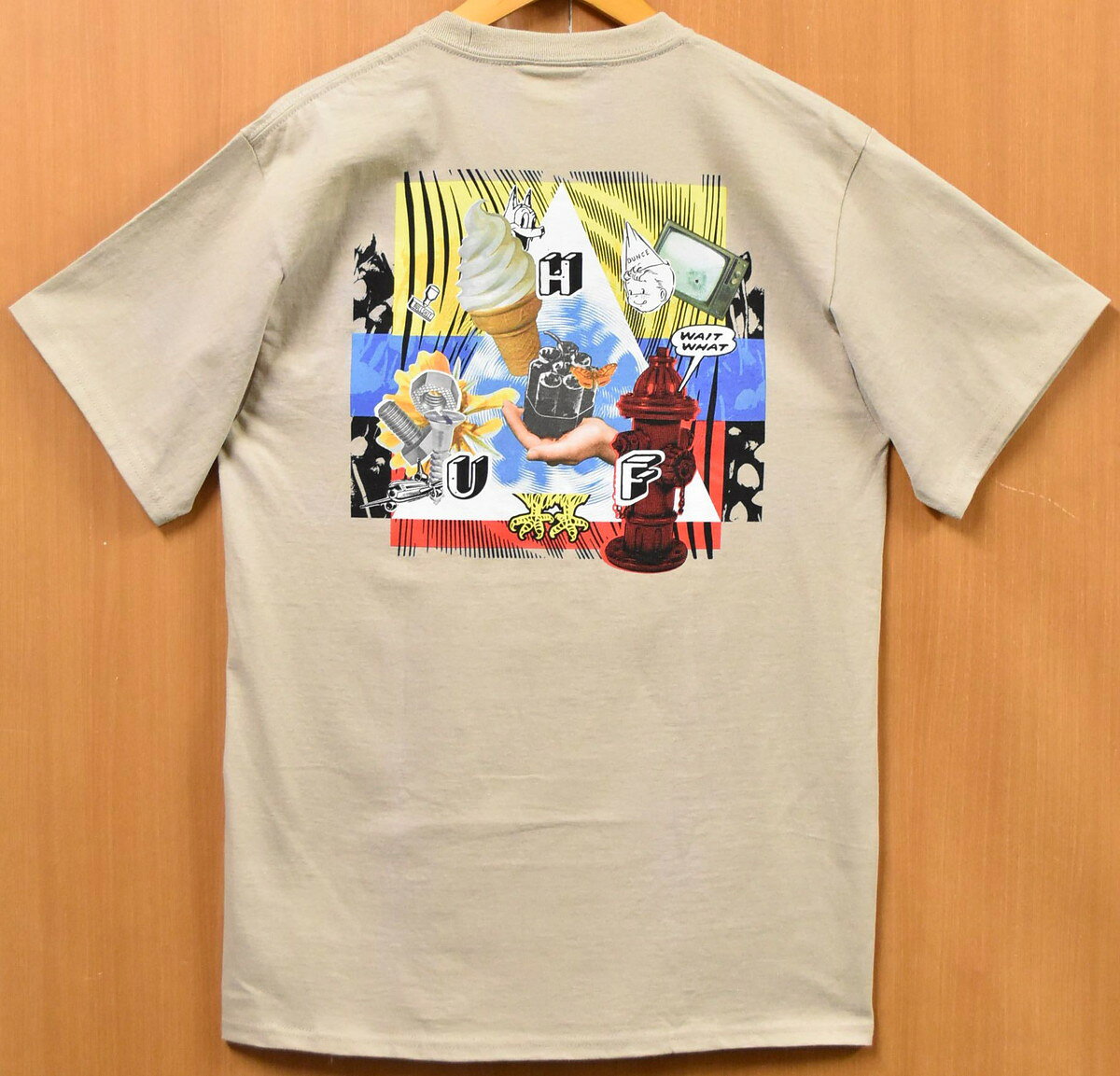 U-Neck - 【アウトレット】【未使用品】【展示試着品】HUF ハフ 半袖Tシャツ サンドベージュ プリント メンズM【新品】▼