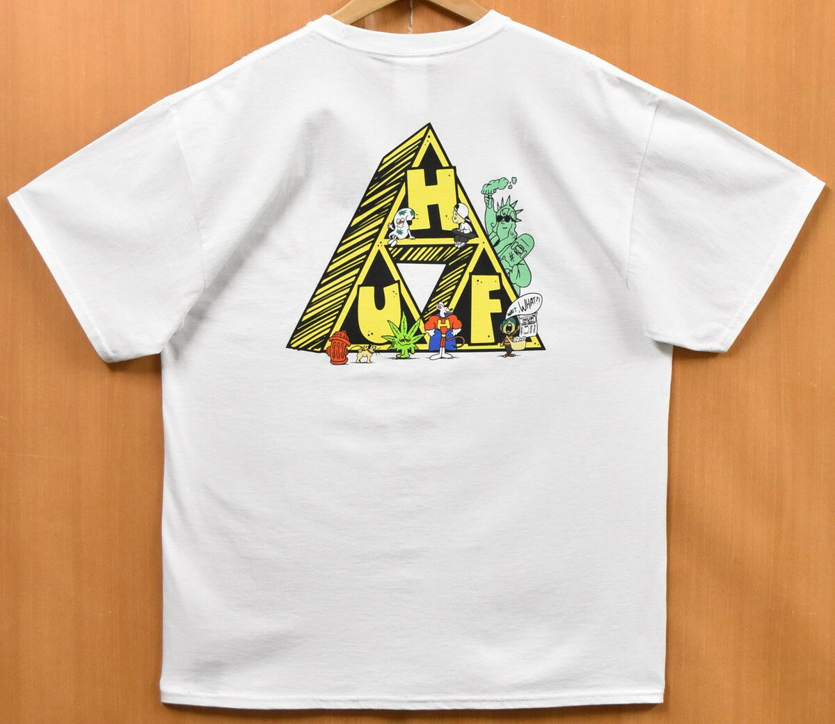 U-Neck - 【未使用品】【展示試着品】【ビッグサイズ】HUF ハフ 半袖Tシャツ ホワイト ロゴ プリント SATURDAY MORNING メンズXL【新品】▼