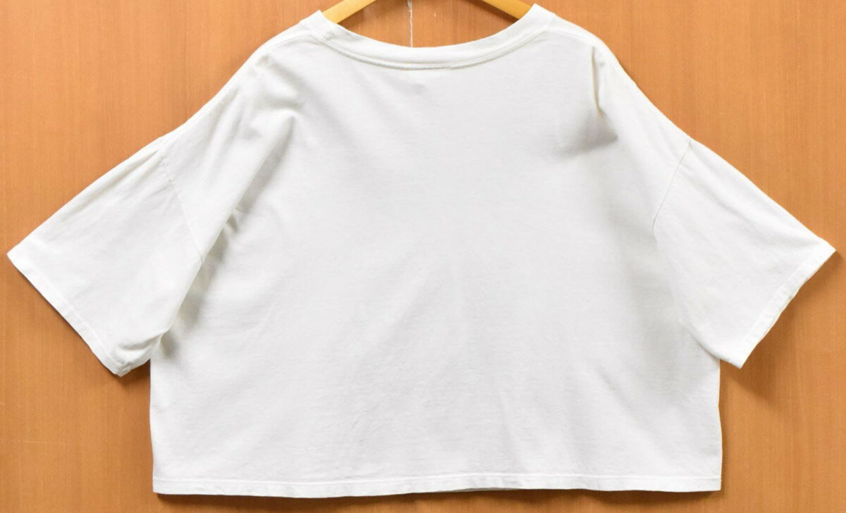ヴィンテージ JIMMY’Z ジミーズ クロップド丈 半袖Tシャツ ホワイト ビッグサイズ オーバーサイズ レディースフリーサイズ【中古】▼