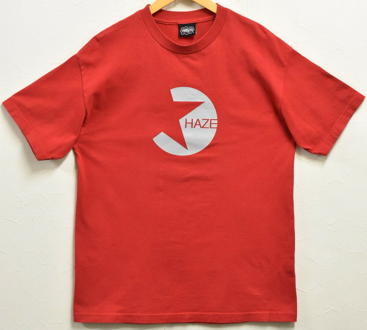 Rakuten - USA製 HAZE ヘイズ 半袖Tシャツ レッド ロゴプリント 00's メンズL【中古】▼