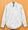 日本製 COMME des GARCONS HOMME PLUS コム・デ・ギャルソン オム プリュス 長袖シャツ コットン ホワイト×ブラック ドット柄 メンズS相当【中古】▼(4)