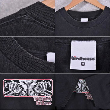 ヴィンテージ 1990年代 USA製 / BIRD HOUSE バードハウス / TONY HAWK トニー ホーク / オールドスケート / 半袖Tシャツ / ブラック / メンズM【中古】○