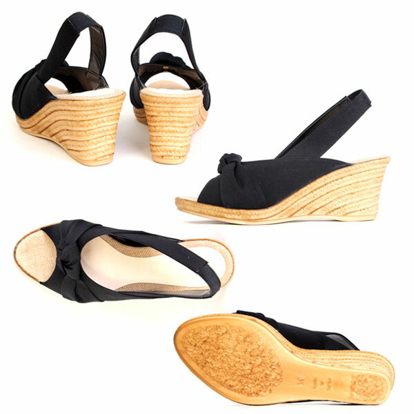 アルブル ジャルダン サンダル ウェッジソールサンダル 日本製 オープントゥ バッ...