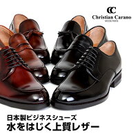 ChristianCarano/クリスチャンカラノ本革日本製撥水ビジネスシューズローファータッセルローファーレースアップUチップ3Eメンズブラックブラウン靴242526
