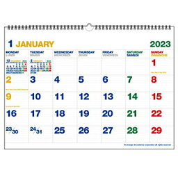 【お買い得品】エトランジェディコスタリカ 2023年壁掛けカレンダー A4 月曜始まり CLK-A4-01