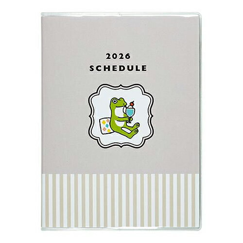 【お買い得品】グリーティングライフ 2026年版手帳 かえるの時間 A6ダイアリー ソフトカバー マンスリータイプ CD-1383-MK