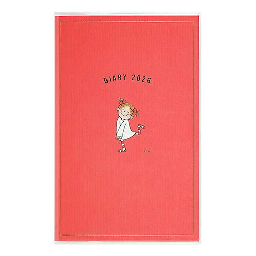 【お買い得品】グリーティングライフ2026年版手帳 ココちゃん サカモトリョウA5スリムノートダイアリー マンスリーレッド CD-1396-RY