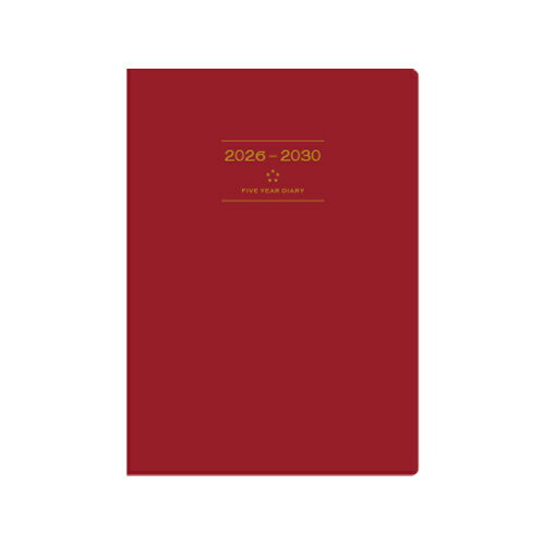 【お買い得品】高橋書店 2026年版手帳 連用ダイアリー 5年卓上日誌 A5 月間横ケイ ワイン 98